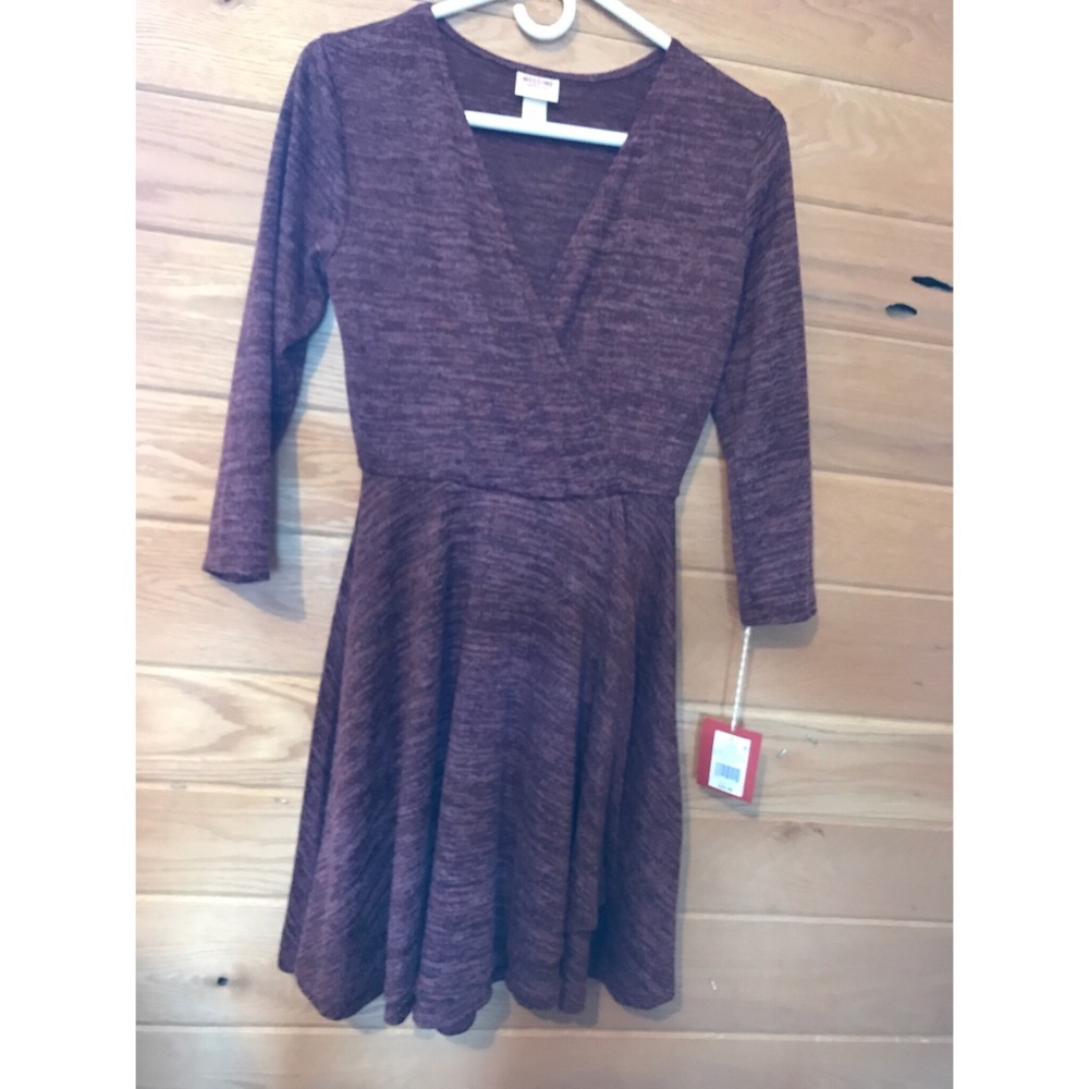 New Burgundy, 3/4 Sleeve Dress